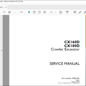 Case CX160D CX180D Crawler Excavator Service Manual 47961301 - PDF DOWNLOAD