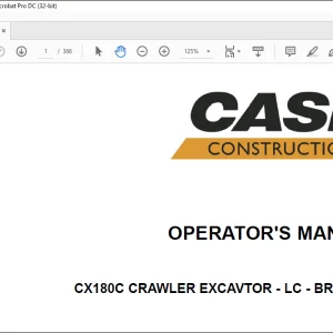 Case CX180C Crawler Excavator LC BRAZIL MARKET TIER3 Operator's Manual 48044552 - PDF DOWNLOAD