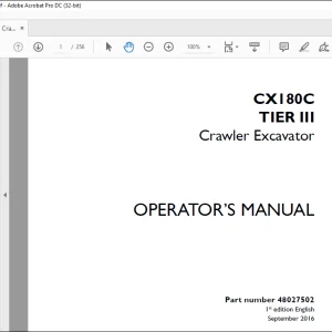 Case CX180C TIER III Crawler Excavator Operator's Manual 48027502 - PDF DOWNLOAD