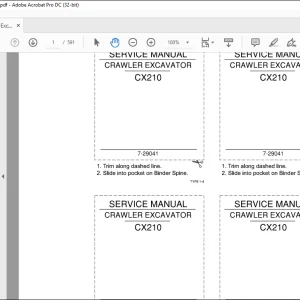 Case CX210 Crawler Excavator Service Manual 7-29041 - PDF DOWNLOAD