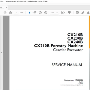 Case CX210B CX230B CX240B CX210B Forestry Machine Crawler Excavator Service Manual 47915916 - PDF DOWNLOAD