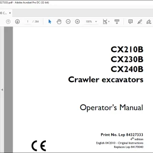 Case CX210B CX230B CX240B Crawler Excavator Operator's Manual 84327333 - PDF DOWNLOAD