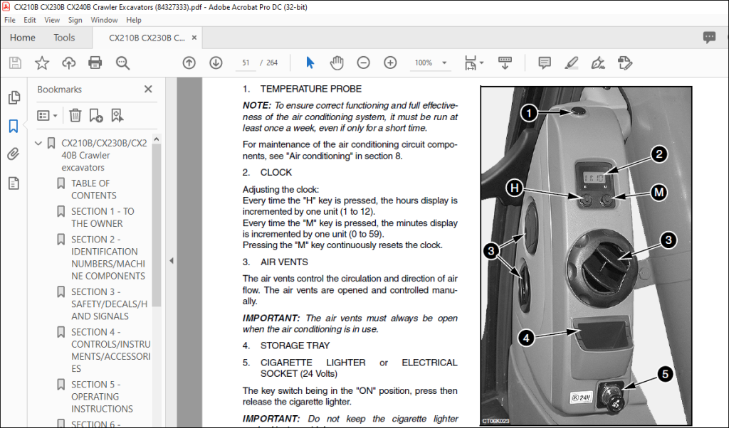 Case CX210B CX230B CX240B Crawler Excavator Operator's Manual 84327333 ...