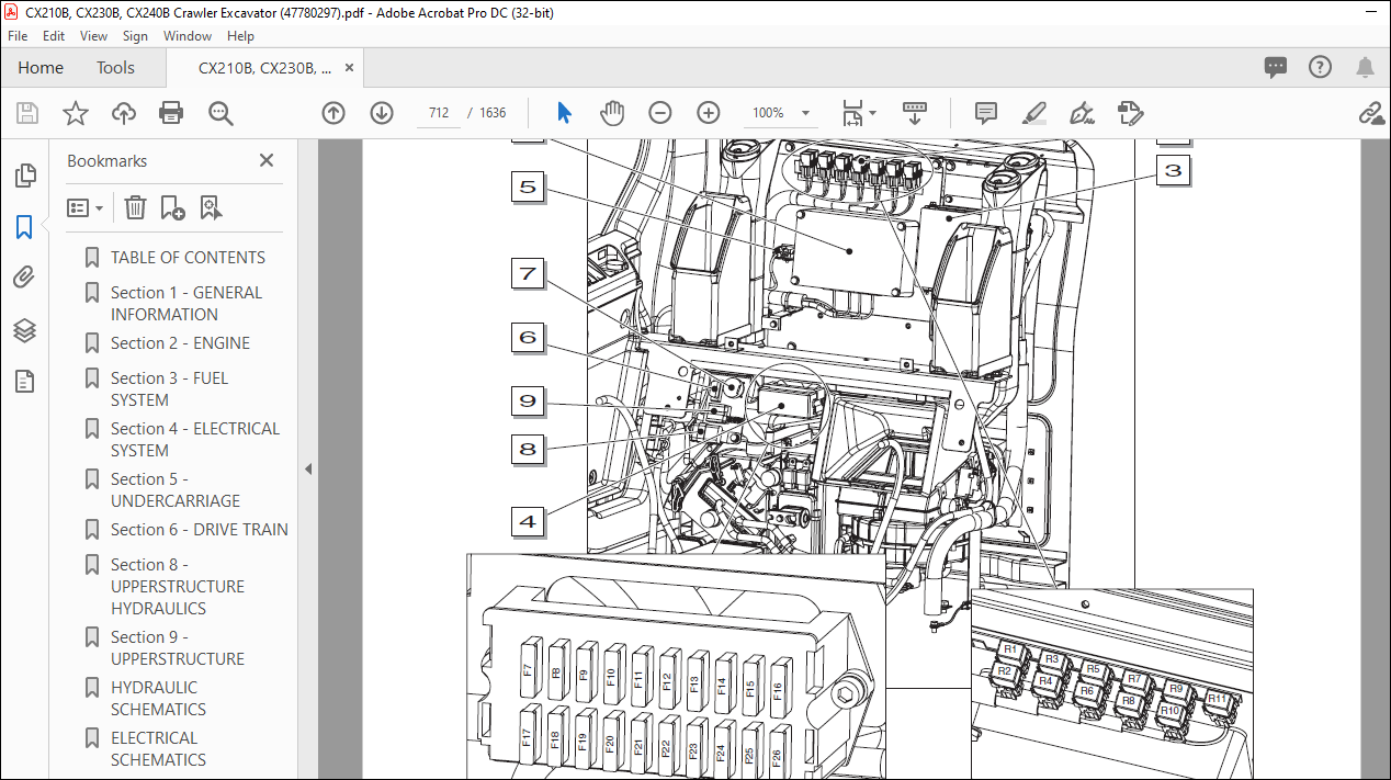 Case CX210B CX230B CX240B Crawler Excavator Service Manual 47780297 ...