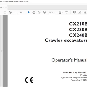 Case CX210B CX230B CX240B Crawler Excavators Operator's Manual 47462332 - PDF DOWNLOAD