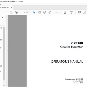 Case CX210B Crawler Excavator Operator's Manual 48075137 - PDF DOWNLOAD