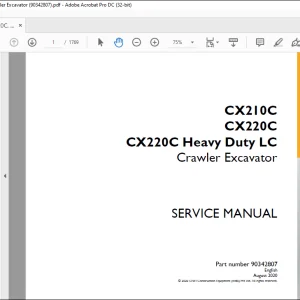 Case CX210C CX220C CX220C Heavy Duty LC Crawler Excavator Service Manual 90342807 - PDF DOWNLOAD
