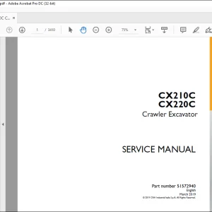Case CX210C CX220C Crawler Excavator Service Manual 51572940 - PDF DOWNLOAD