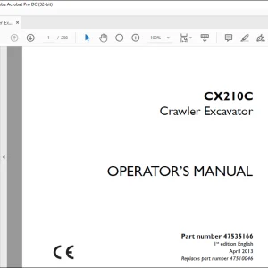 Case CX210C Crawler Excavator Operator's Manual 47535166 - PDF DOWNLOAD