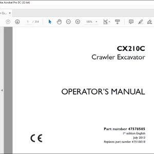 Case CX210C Crawler Excavator Operator's Manual 47578585 - PDF DOWNLOAD
