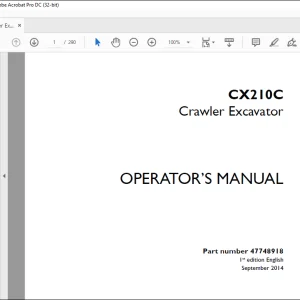 Case CX210C Crawler Excavator Operator's Manual 47748918 - PDF DOWNLOAD