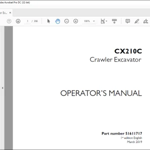 Case CX210C Crawler Excavator Operator's Manual 51611717 - PDF DOWNLOAD