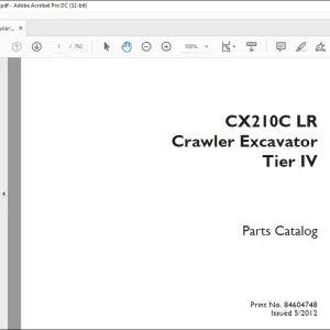 Case CX210C LR Crawler Excavator Tier IV Parts Catalog Manual 84604748 - PDF DOWNLOAD