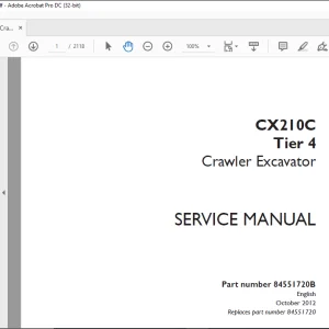 Case CX210C Tier 4 Crawler Excavator Service Manual 84551720B - PDF DOWNLOAD