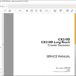 Case CX210D CX210D Long Reach Crawler Excavator Service Manual 47891798 - PDF DOWNLOAD