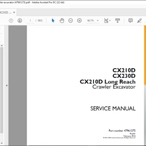 Case CX210D CX230D CX210D Long Reach Crawler Excavator Service Manual 47961275 - PDF DOWNLOAD