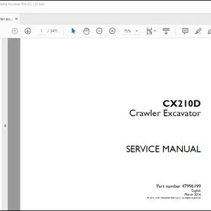 Service Manual for Case CX210D Crawler Excavator 47996199 PDF