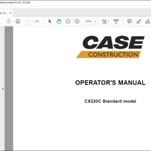 Case CX220C Standard model Operator's Manual 47619601 - PDF DOWNLOAD