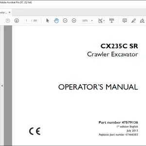Case CX235C SR Crawler Excavator Operator's Manual 47579136 - PDF DOWNLOAD