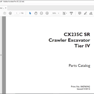 Case CX235C SR Crawler Excavator Tier IV Parts Catalog Manual 84596942 - PDF DOWNLOAD