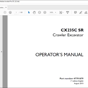 Case CX235C SR Tier 4 Crawler Excavator Operator's Manual 47791879 - PDF DOWNLOAD