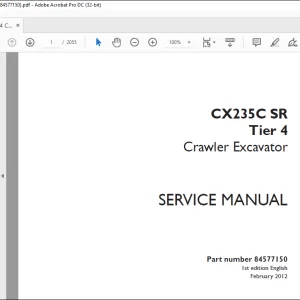Case CX235C SR Tier 4 Crawler Excavator Service Manual 84577150 PDF File Download