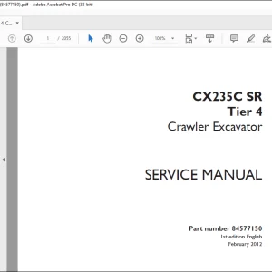 Case CX235C SR Tier 4 Crawler Excavator Service Manual 84577150 - PDF DOWNLOAD