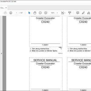 Case CX240 Crawler Excavator Service Manual 7-29051 - PDF DOWNLOAD
