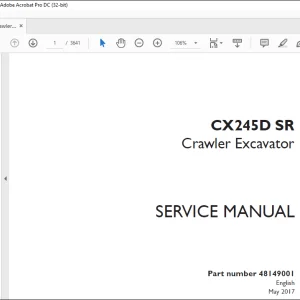 Case CX245D SR Crawler Excavator Service Manual 48149001 - PDF DOWNLOAD