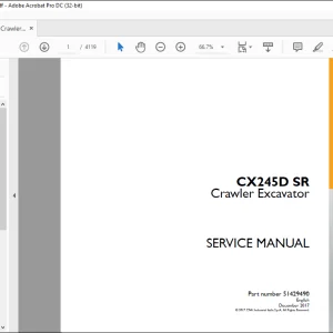 Case CX245D SR Crawler Excavator Service Manual 51429490 - PDF DOWNLOAD