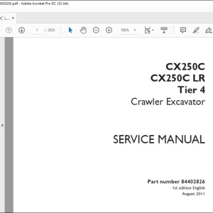 Case CX250C CX250C LR Tier 4 Crawler Excavator Service Manual 84402826 - PDF DOWNLOAD