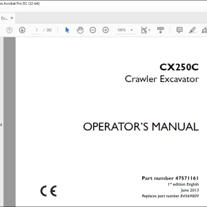 Case CX250C Crawler Excavator Operator's Manual 47571161 - PDF DOWNLOAD