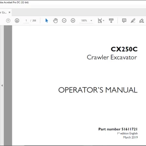 Case CX250C Crawler Excavator Operator's Manual 51611721 - PDF DOWNLOAD