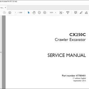 Case CX250C Crawler Excavator Service Manual 47780401 - PDF DOWNLOAD