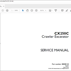 Case CX250C Crawler Excavator Service Manual 48008120 - PDF DOWNLOAD