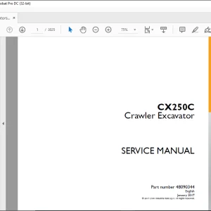 Case CX250C Crawler Excavator Service Manual 48090344 - PDF DOWNLOAD