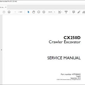 Case CX250D Cralwer Excavator Service Manual 47928442 - PDF DOWNLOAD