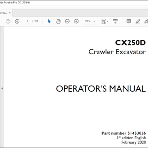 Case CX250D Crawler Excavator Operator's Manual 51453036 - PDF DOWNLOAD
