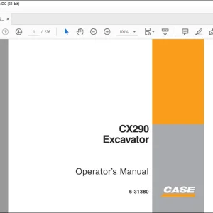 Case CX290 Excavator Owner Manual 6-31380 PDF