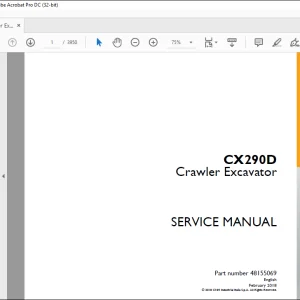 Case CX290D Crawler Excavator Service Manual 48155069 - PDF DOWNLOAD