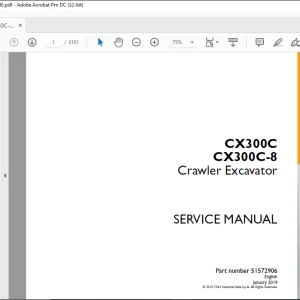 Case CX300C CX300C-8 Crawler Excavator Service Manual 51572906 - PDF DOWNLOAD
