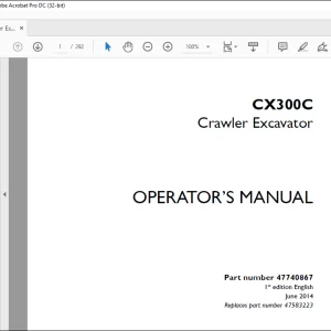Case CX300C Crawler Excavator Operator's Manual 47740867 - PDF DOWNLOAD