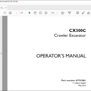 Case CX300C Crawler Excavator Operator's Manual 47791881 - PDF DOWNLOAD