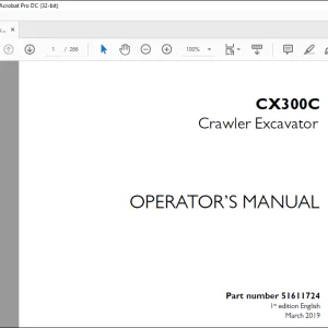 Case CX300C Crawler Excavator Operator's Manual 51611724 - PDF DOWNLOAD