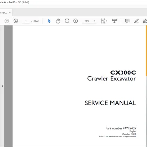 Case CX300C Crawler Excavator Service Manual 47795405 - PDF DOWNLOAD