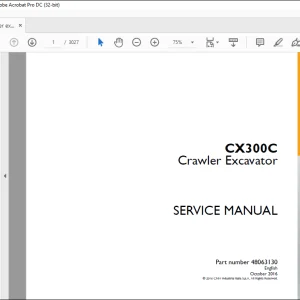Case CX300C Crawler Excavator Service Manual 48063130 - PDF DOWNLOAD