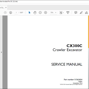 Case CX300C Crawler Excavator Service Manual 51563654 - PDF DOWNLOAD