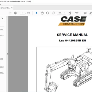 Case CX300C Tier 4 Crawler Excavator Service Manual 84420825B - PDF DOWNLOAD
