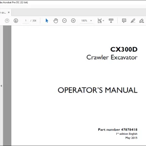 Case CX300D Crawler Excavator Operator's Manual 47878418 - PDF DOWNLOAD