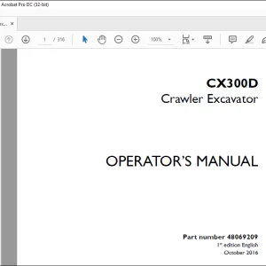 Case CX300D Crawler Excavator Operator's Manual 48069209 - PDF DOWNLOAD